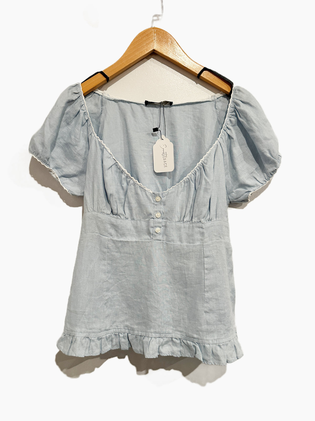 Brandy Melville Blair Blue Linen Top
