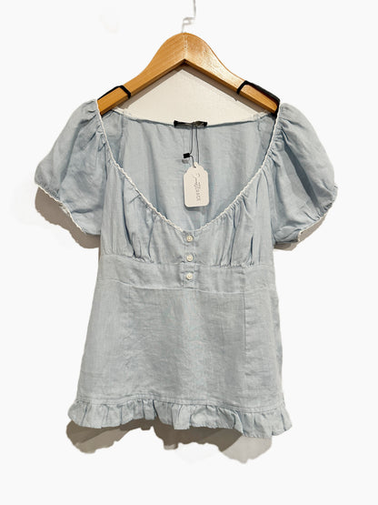 Brandy Melville Blair Blue Linen Top