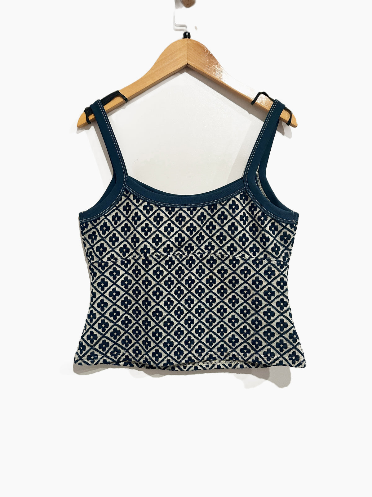 Free People Mia Floral Cami Top in Navy - Medium
