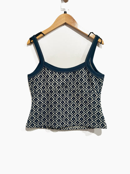 Free People Mia Floral Cami Top in Navy - Medium