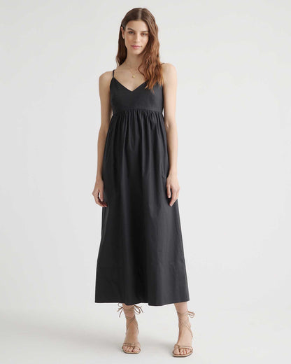 Quince 100% Cotton Black Midi Sundress - Small