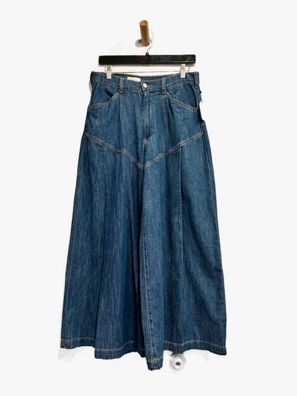 Anthropologie Pilcro Seamed Flounce High-Rise Wide-Leg Jeans - 30