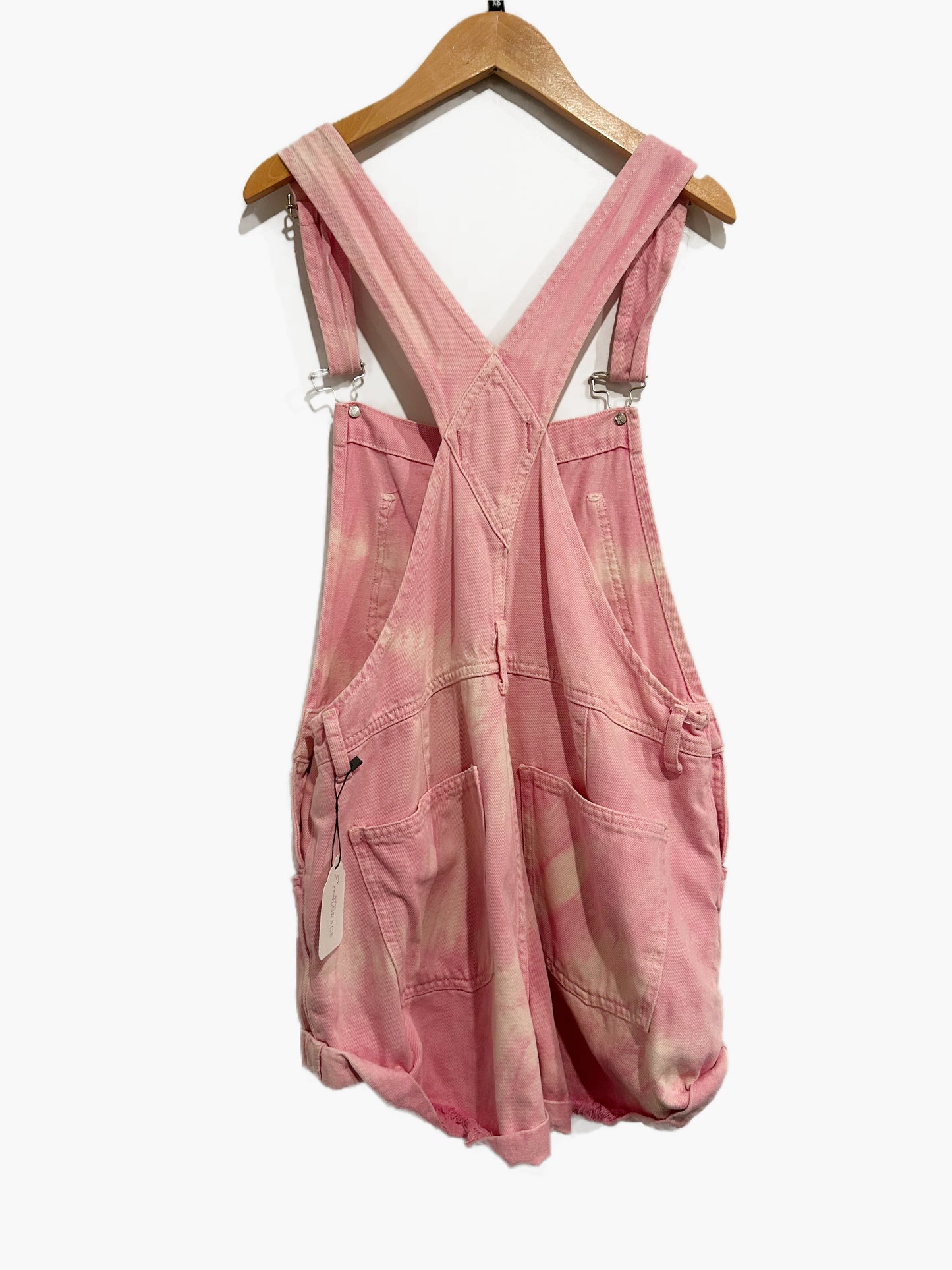 Free People Ziggy Pink Tie Dye Shortalls - XS