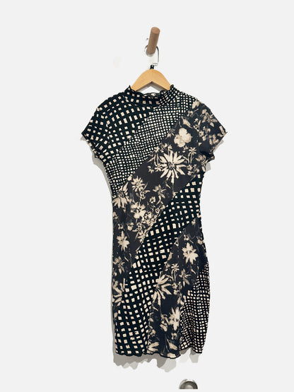 Urban Outfitters Black Floral Pieced Mini Dress - Small