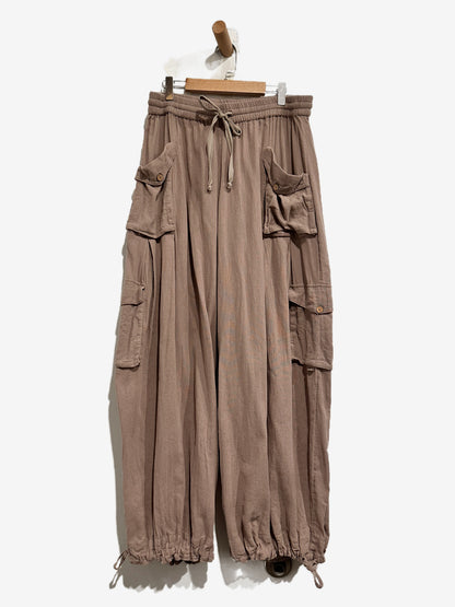 Free People Taupe Lightweight Cotton Pants - Medium