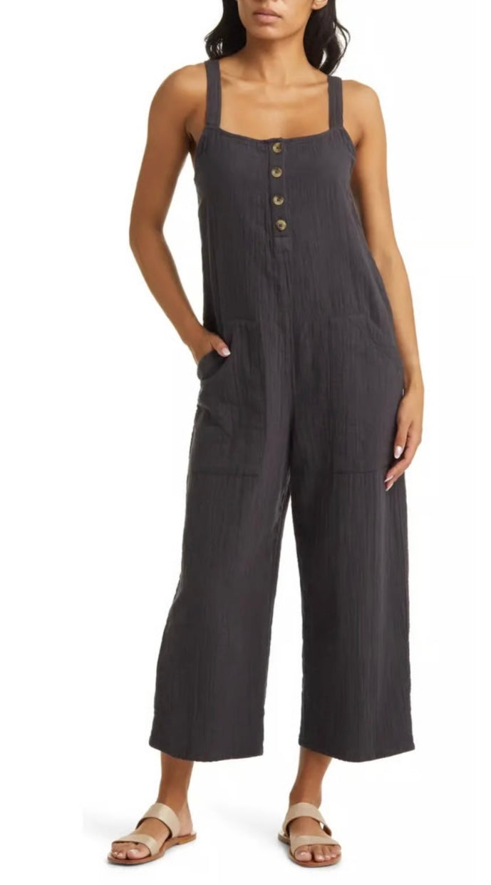 Billabong Black Button Jumpsuit - Large