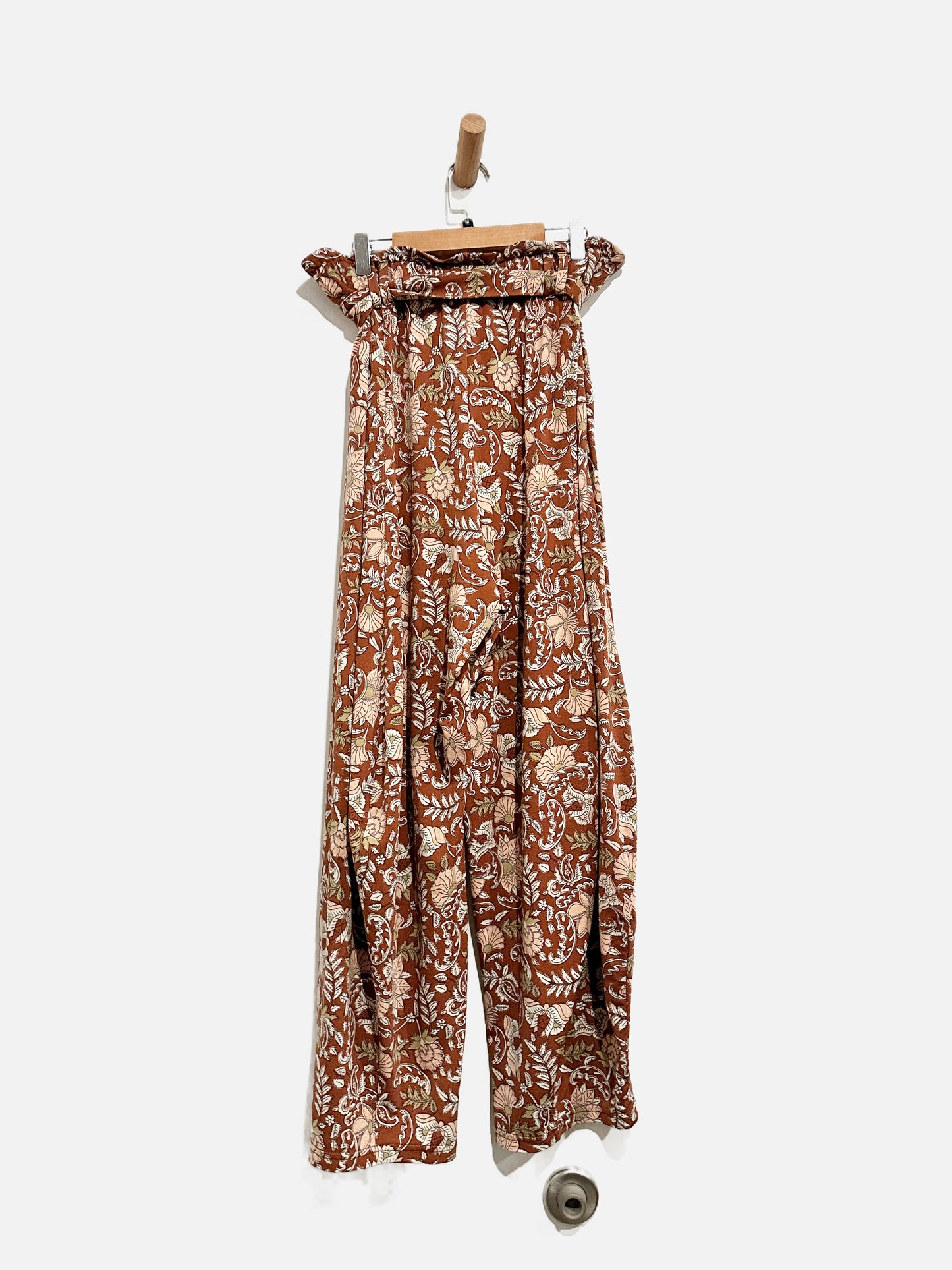 Anthropologie Floral Harem Belted Pants - Medium