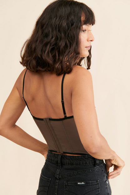 UO Out From Under Modern Love Corset in Washed Black - Medium