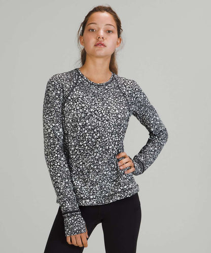 Lululemon Its Rulu Run Long Sleeve Shirt in Venture Floral Alpine White Black - 8