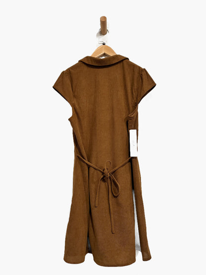 NWT Princess Polly Magdalene Corduroy Button Down Mini Dress in Chocolate - 10