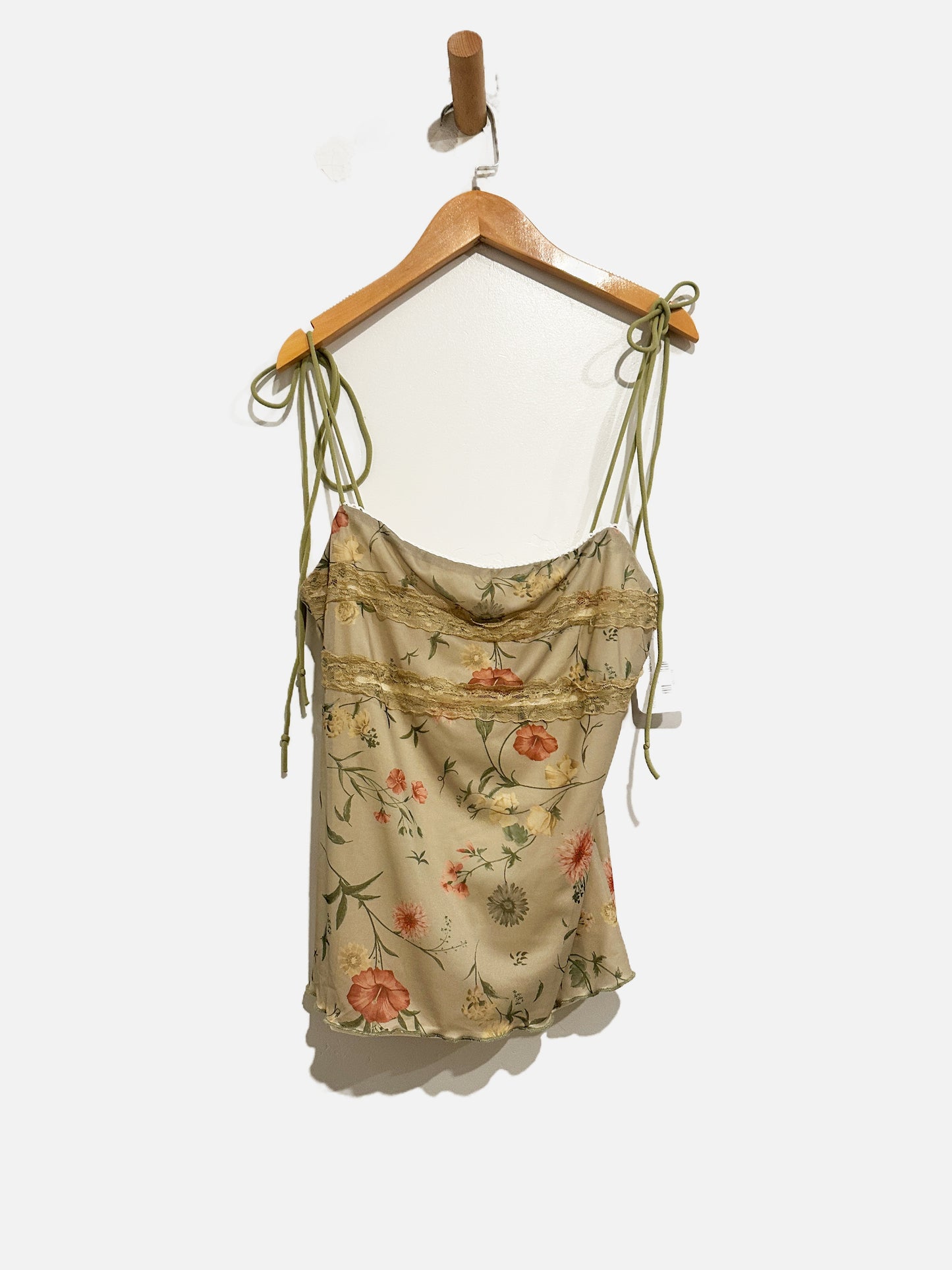 Green Floral Mesh Cami