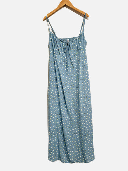Uniqlo Blue Printed Flare Camisole Dress - Medium