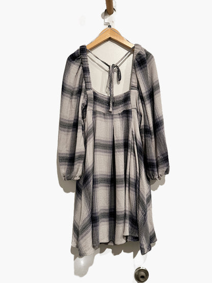 Urban Outfitters Lachlan Flannel Smocked Mini Dress - XS