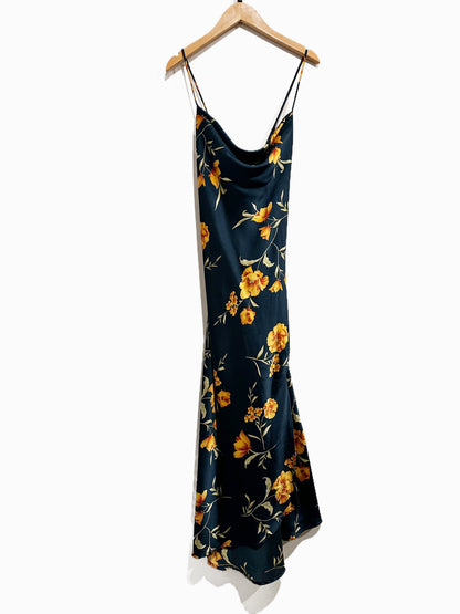 ASTR Gaia Floral Midi Slip Dress - Medium