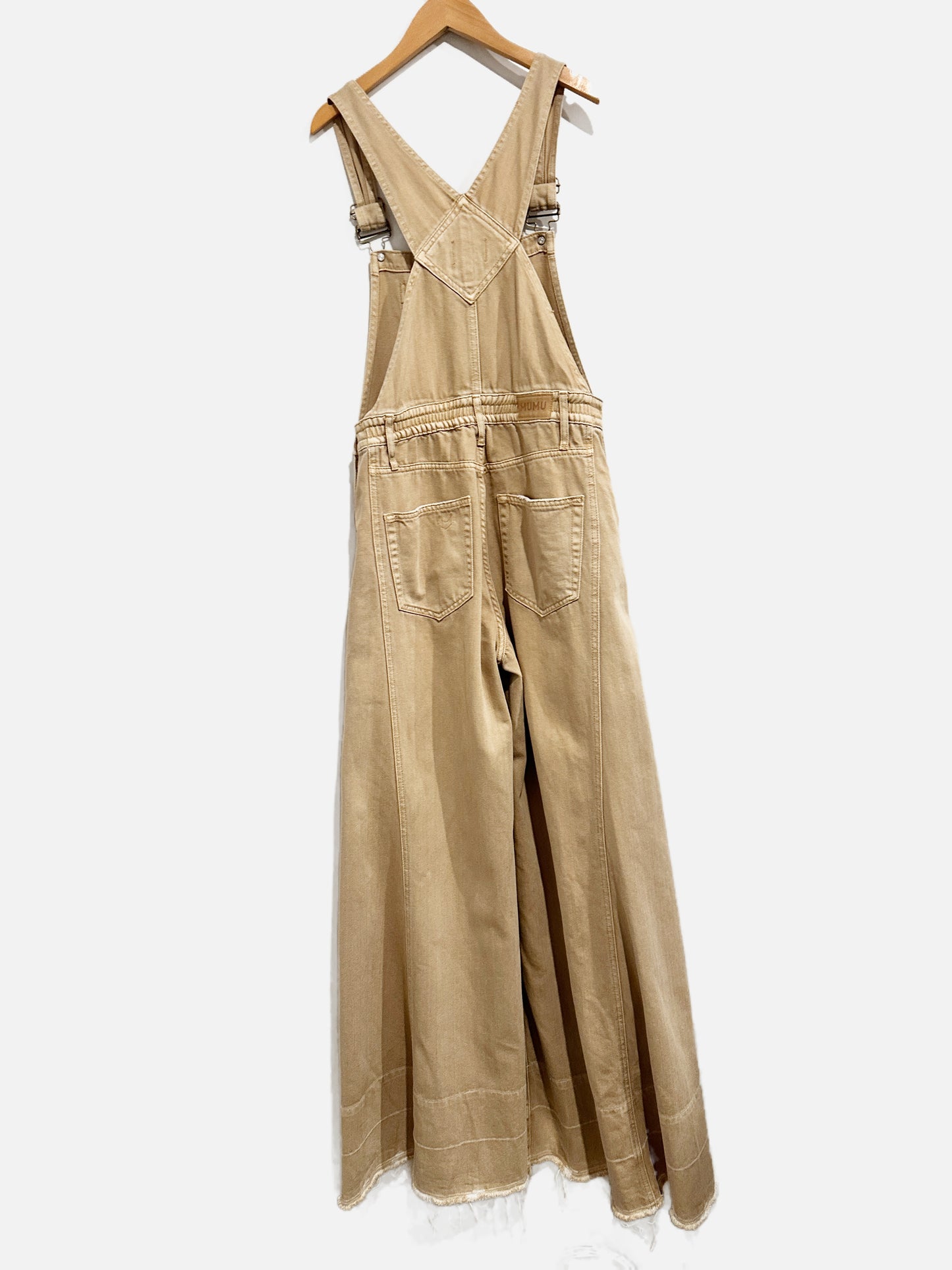 Show Me Your Mumu San Fran Tan Bell Bottom Overalls - Medium