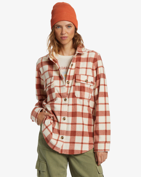 Billabong Pink Plaid Shacket - Medium