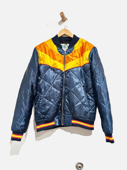 Vintage Navy Retro Bomber Jacket - Large