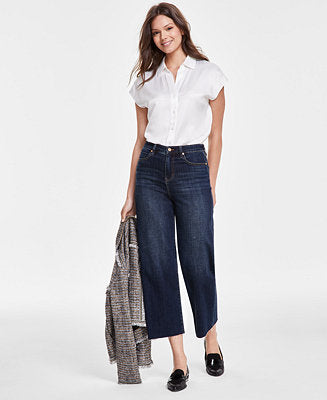 Liverpool Dark Wash Wide Leg Jeans - 28