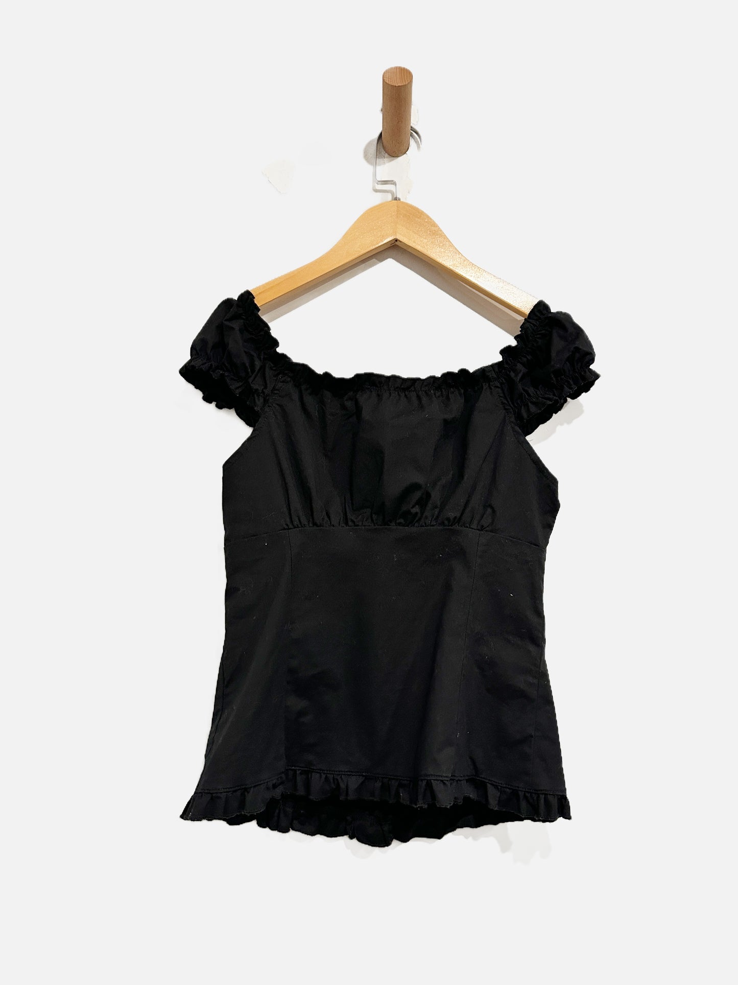Brandy Melville Black Ruffle Tank