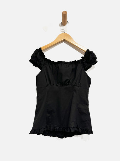 Brandy Melville Black Ruffle Tank