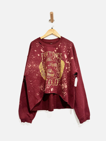 Mamie Ruth Maroon Paint Splatter Sweatshirt - Small