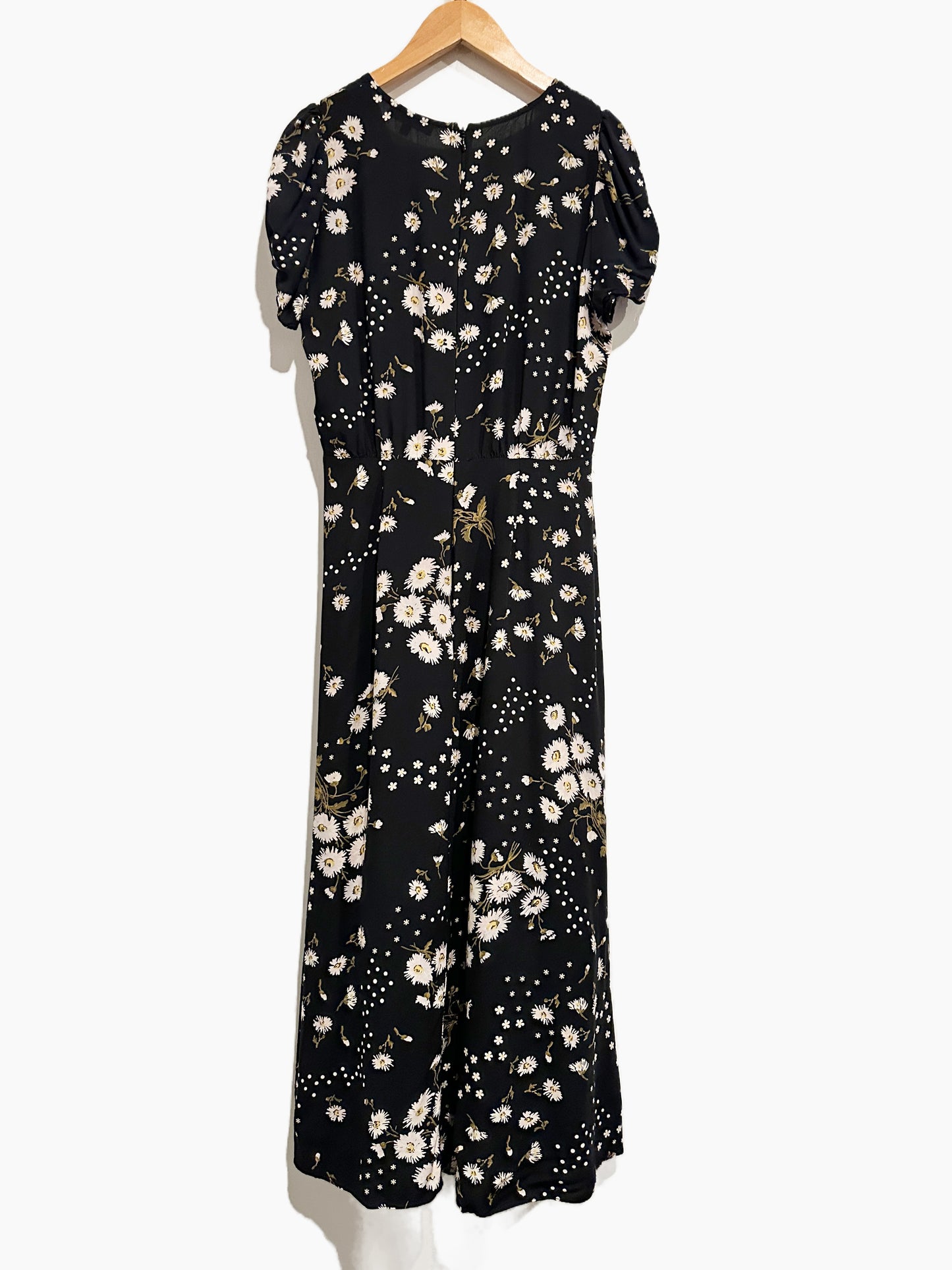 Madewell Puff-Sleeve Wrap-Front Midi Dress in Polka Daisies - 4