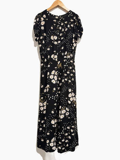 Madewell Puff-Sleeve Wrap-Front Midi Dress in Polka Daisies - 4