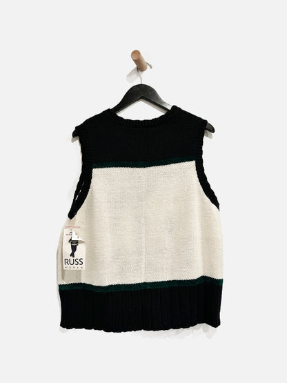 NWT VTG Russ Woman Holly Holiday Knit Cardigan Vest - 1X