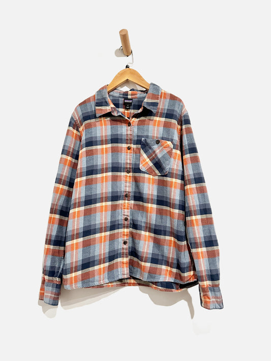 Patagonia Blue/Orange Plaid Button Down - 8