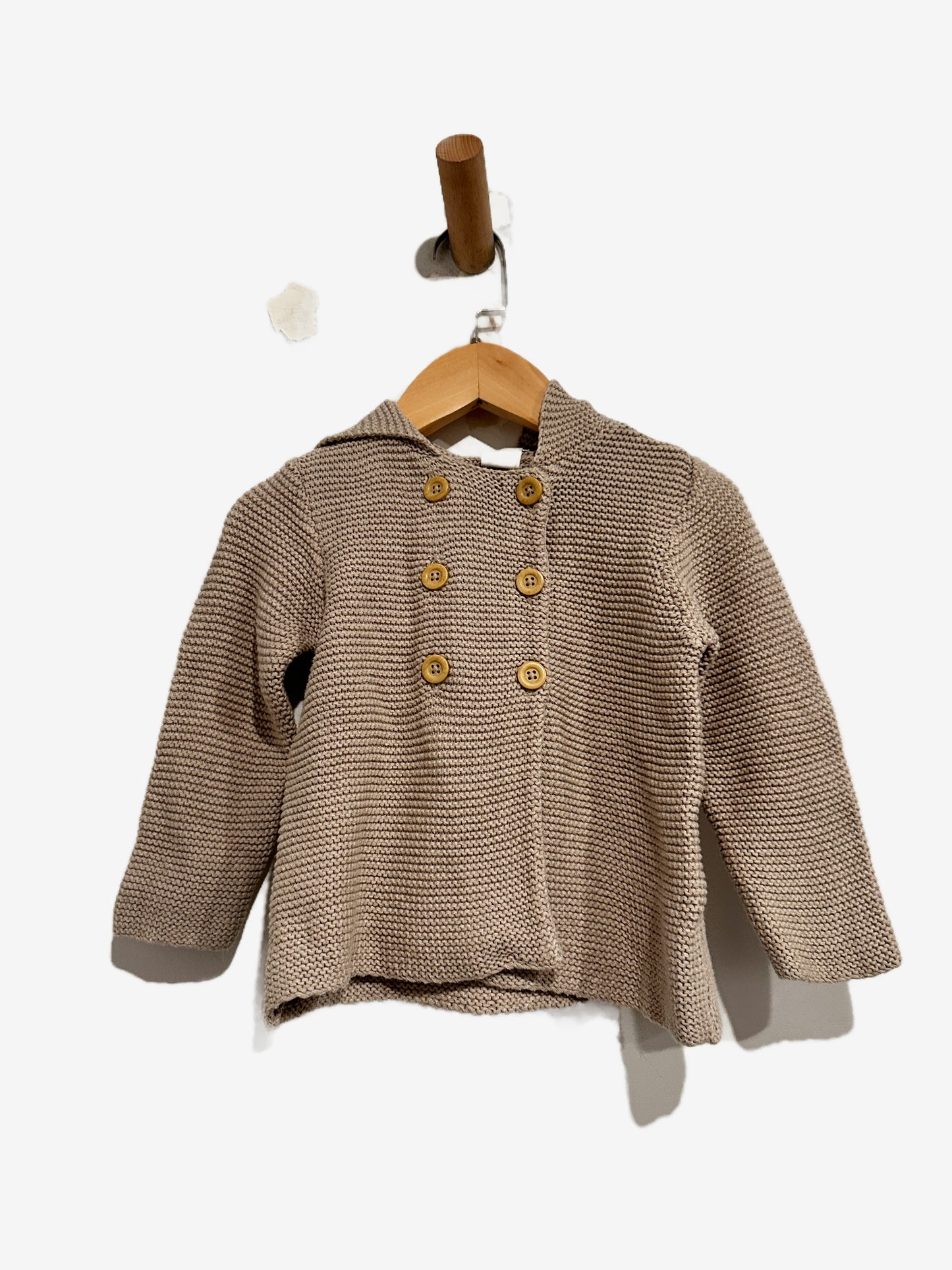 H&M Kids Tan Knit Hoodie - 9-12m