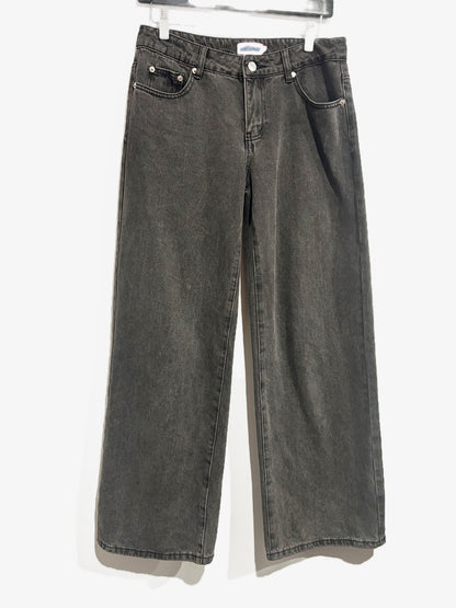 Edikted Raelynn Black Washed Low Rise Baggy Jeans - Small