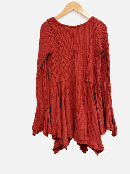 Free People Primrose Red Ruffle Tunic - Small