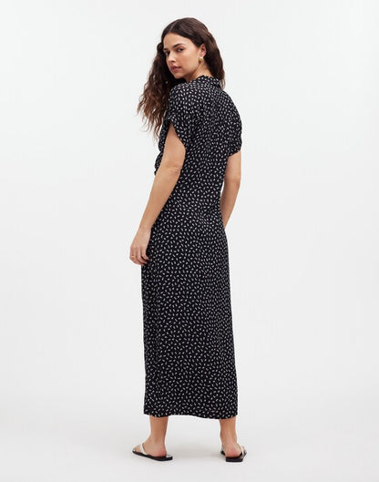 Madewell Button-Front Midi Shirtdress in Floral True Black - 00