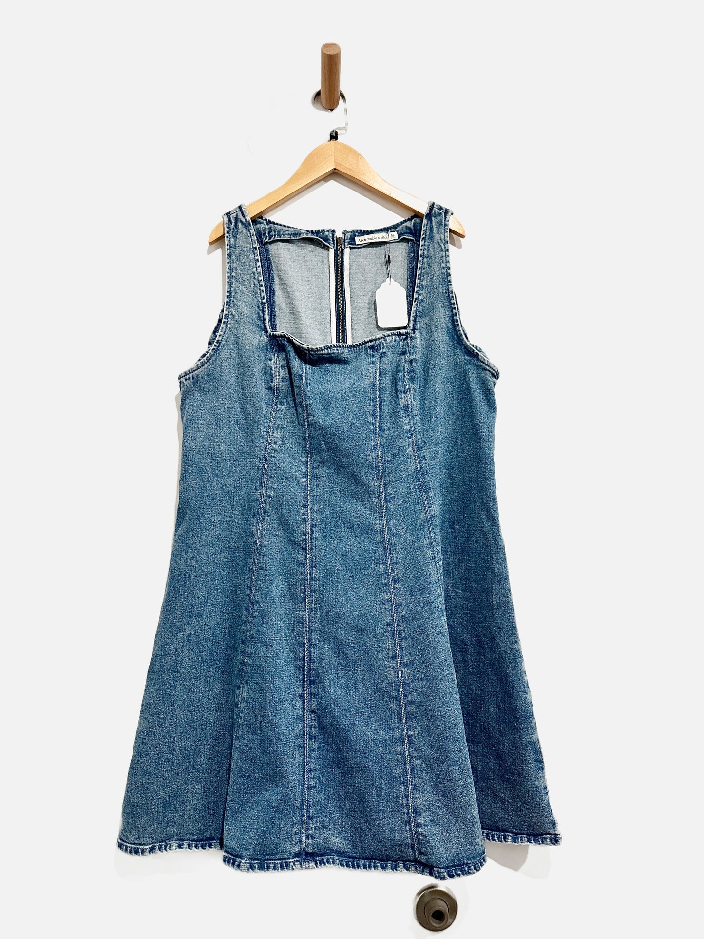 Abercrombie & Fitch Mila Square Neck Denim Dress - XL