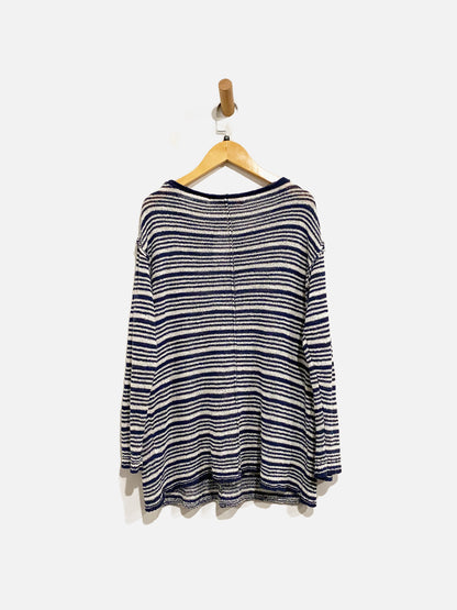 Free People Beach Blue/White Stripe Sweater - XS