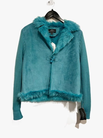 Montanaco NWT Blue Faux Suede Fur Lined Jacket - Medium