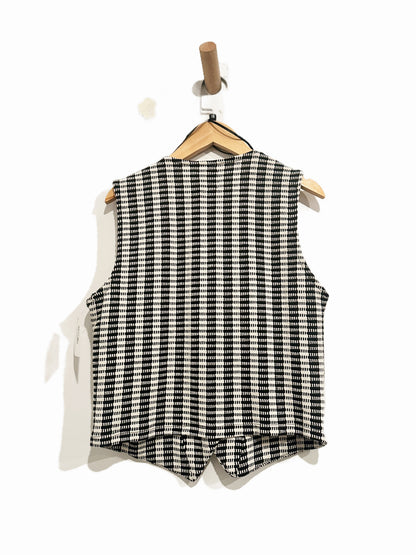 Zara Black & White Knit Vest - Small