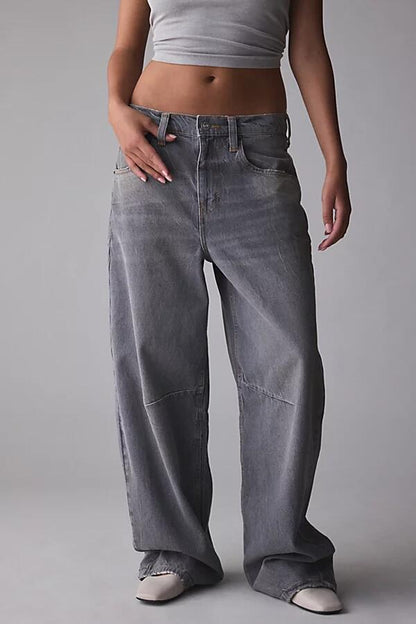 Urban Outfitters BDG Logan Buckle Baggy Barrel Jeans in Gray- 25