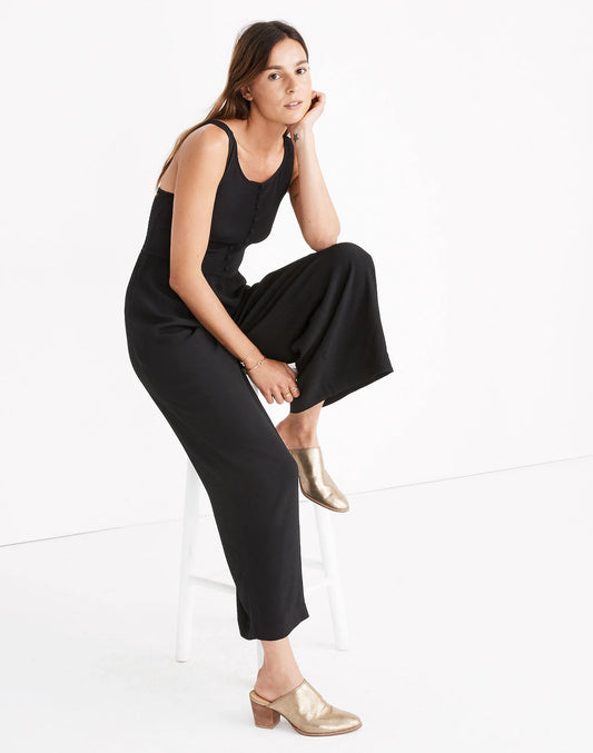 Madewell Black Button Front Jumpsuit - 00