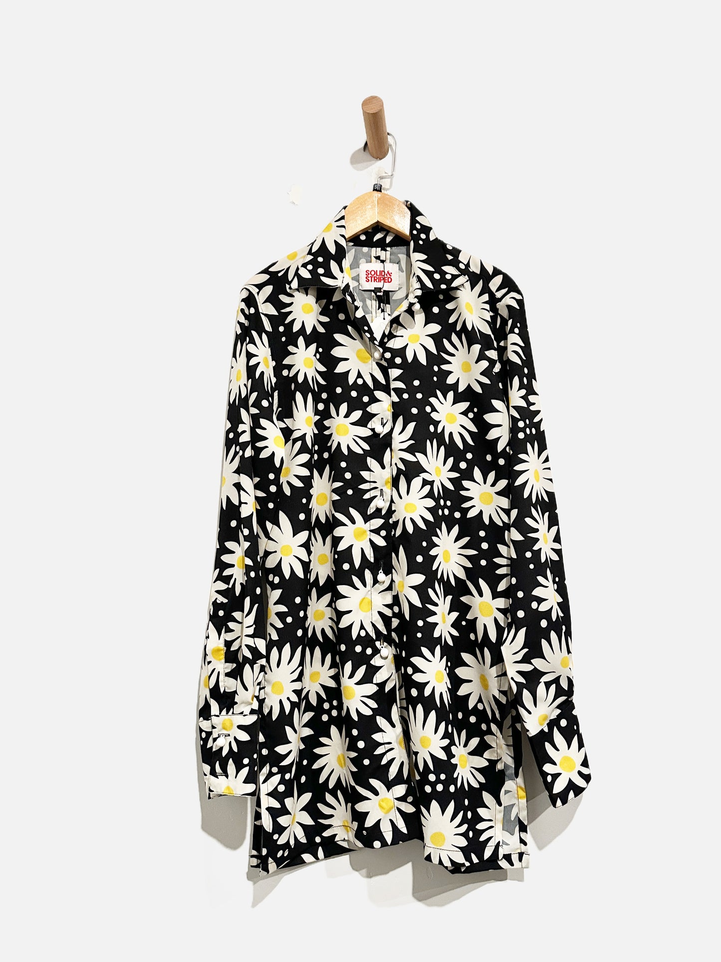 Solid & Striped Black and White Floral Button Down - Small