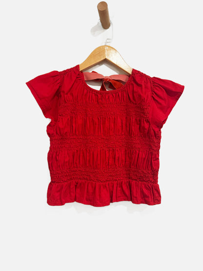 Old Navy Red Smocked Top - 10/12