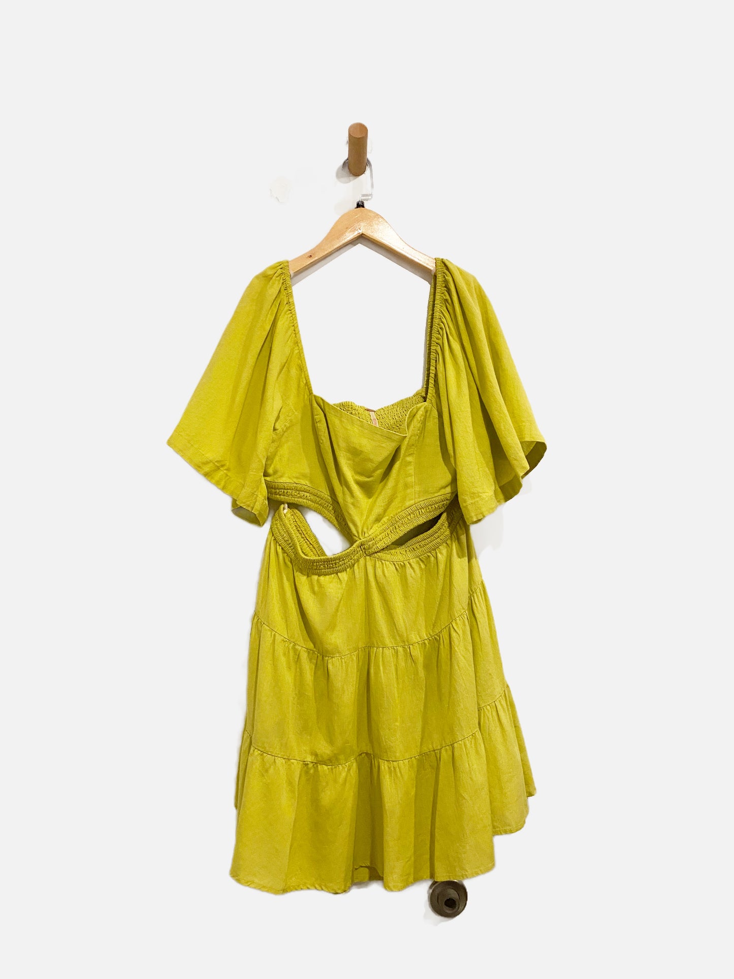 Free People NWT Yellow Cut Out Mini Dress - XL