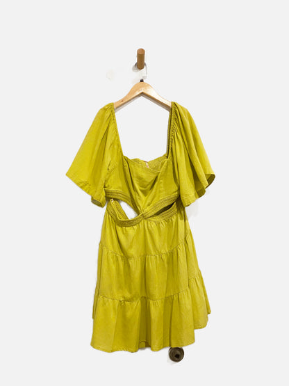 Free People NWT Yellow Cut Out Mini Dress - XL