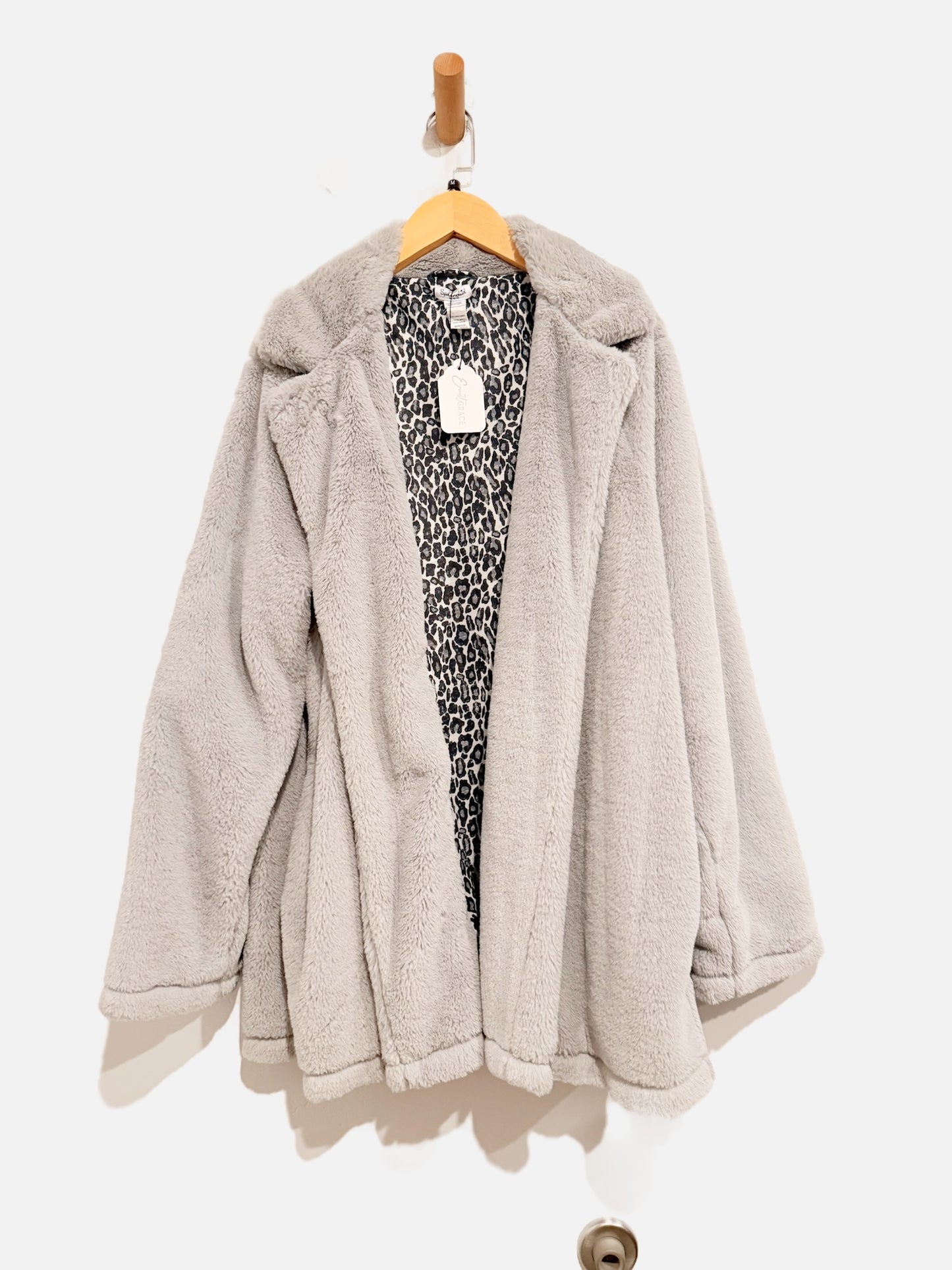 Splendid Grey Faux Fur Coat - Medium