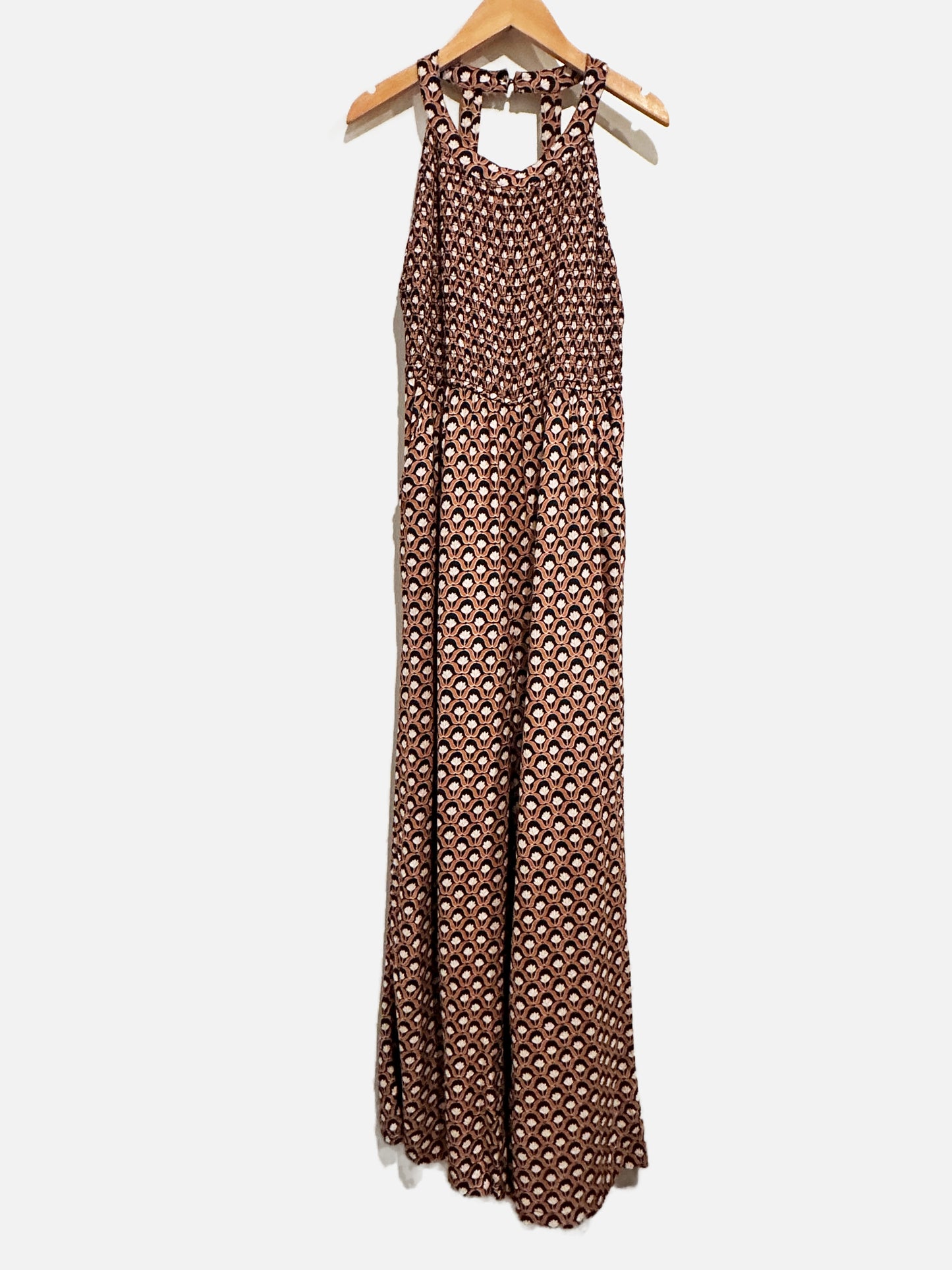 Jessica Simpson Brown and Navy Printed Jumpsuit - Small