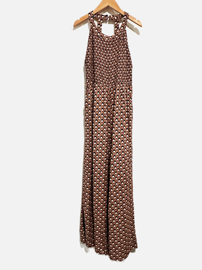 Jessica Simpson Brown and Navy Printed Jumpsuit - Small