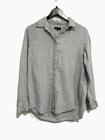 Quince Blue and White Pinstripe Button Down - Small