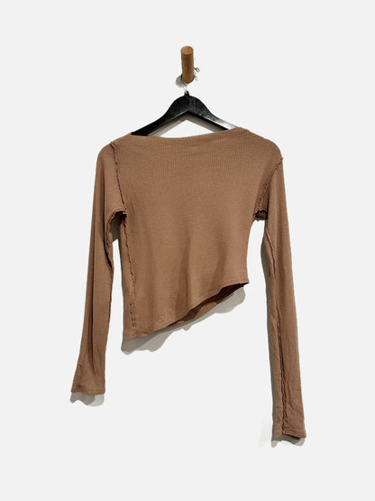 Free People Waffle Knit Asymmetric Top - XS