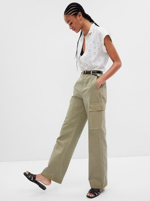 Gap White Eyelet Button Down - Medium