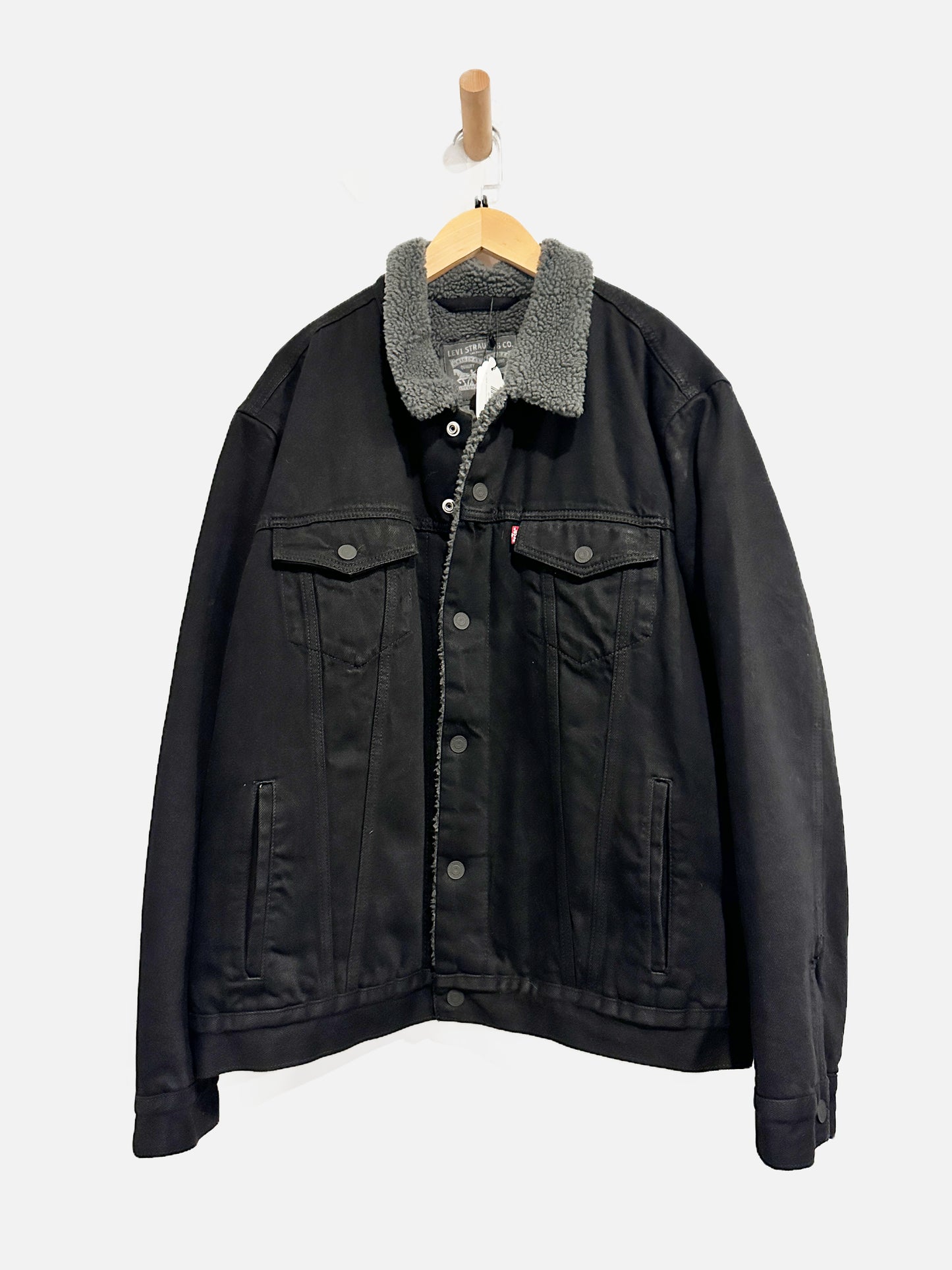 Levi’s Men’s Black Sherpa Lined Denim Jacket - XL